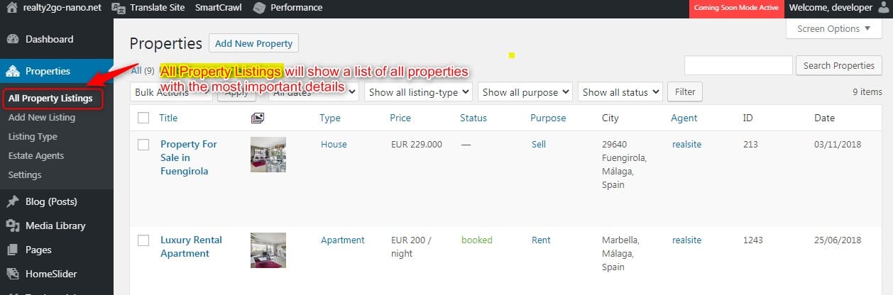 All Property Listings