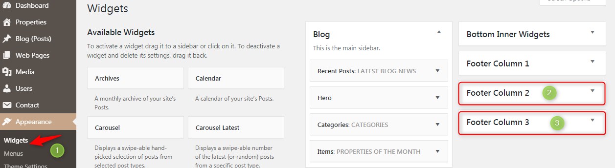 Footer Properties
